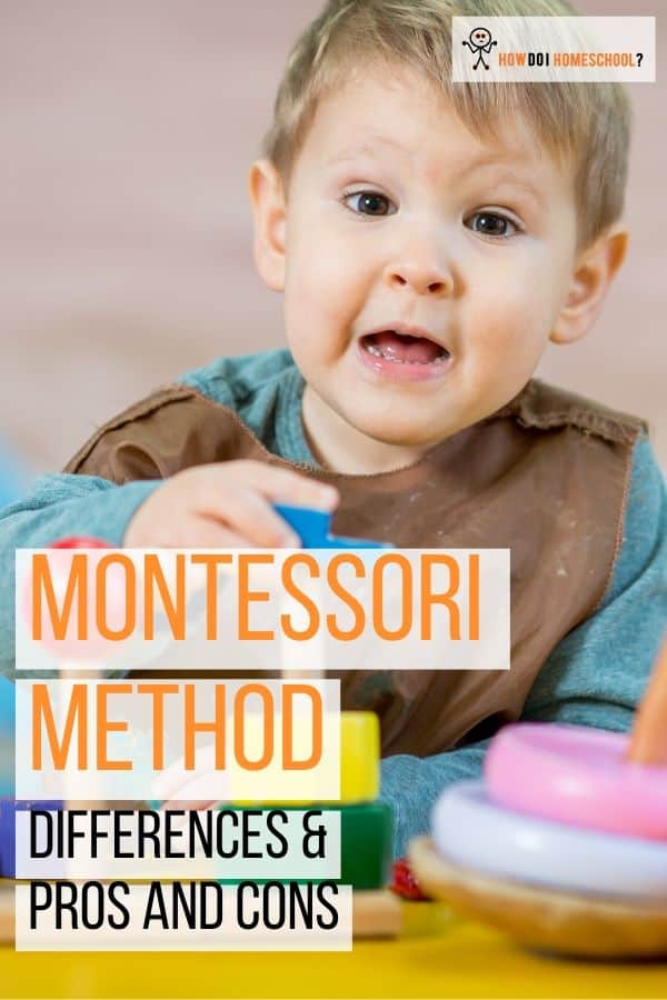 Montessori Method: Differences, Pros and Cons of a Montessori Education. The Montessori theory can be a little intimidating at first glance but, in this article, we break it down for you. Learn about if Montessori is the right homeschooling #method for you. #howdoihomeschool #montessori #montessorimethod