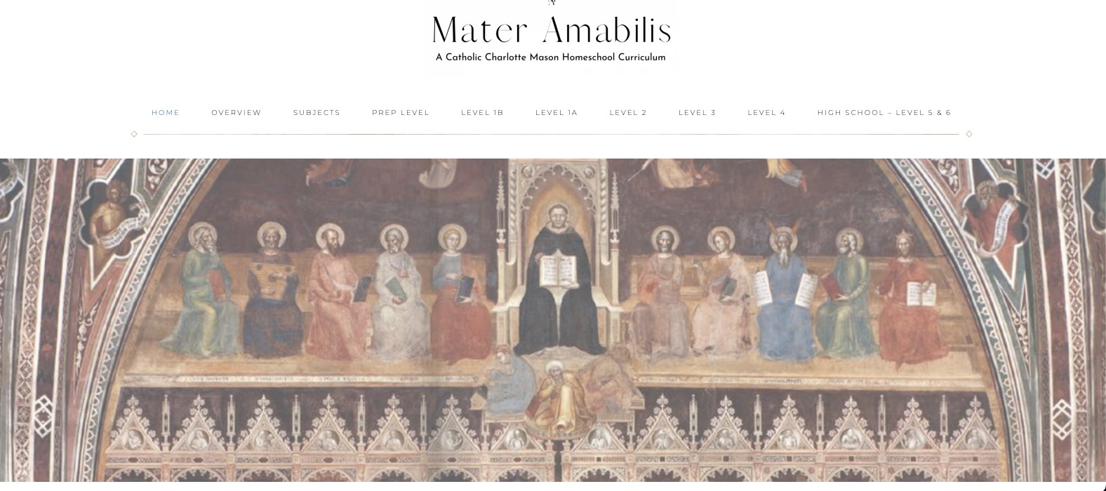 Screenshot of Mater Amabilis webpage