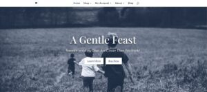 screenshot of A Gentle Feast webpage