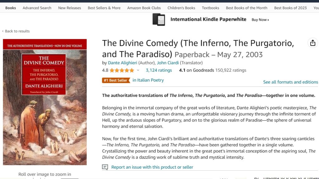 Dante's Inferno is one of the most influential books in the Western world and gives a comedial look at heaven, hell and purgatory. 