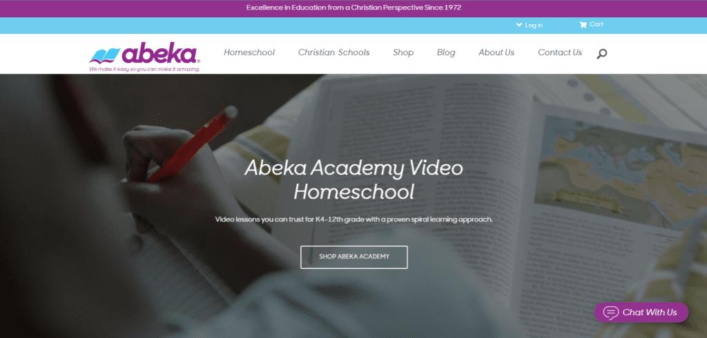Abeka Academy webpage. One of the best homeschool programs for visual learners.