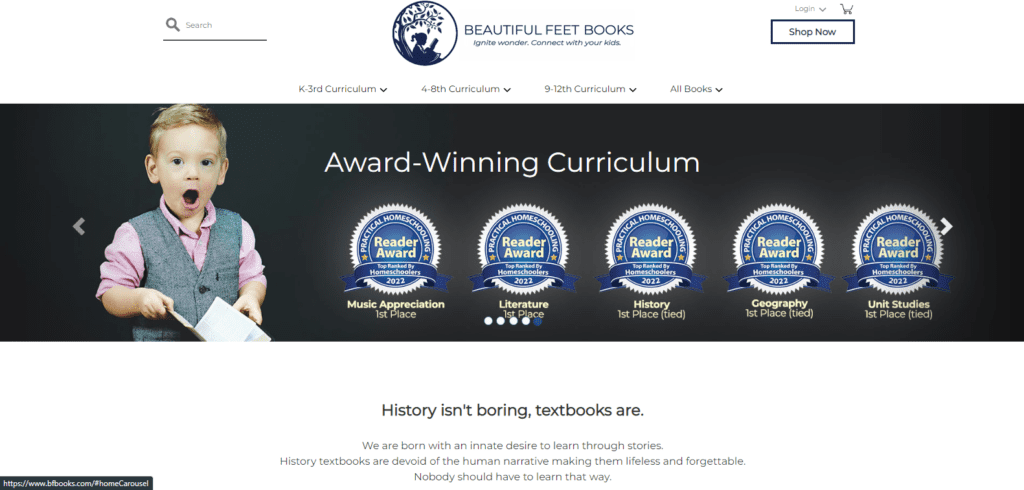 Beautiful Feet Books webpage.