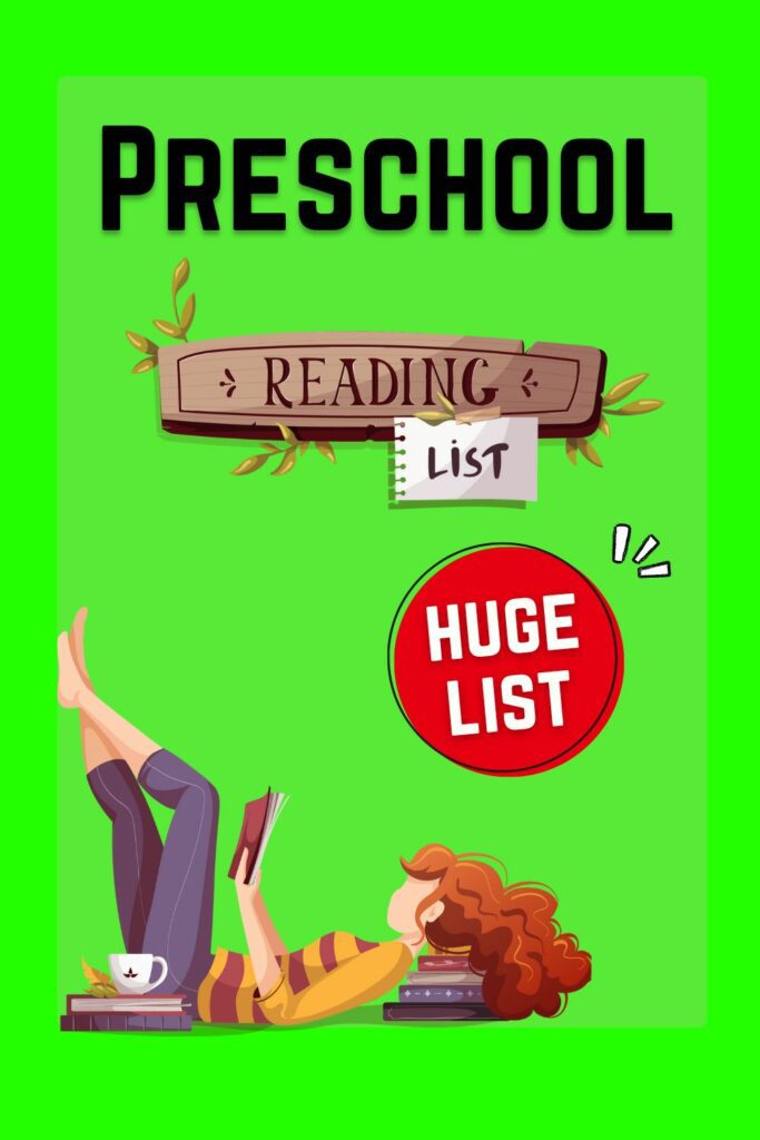 Homeschool Preschool Books Complete homeschooling booklist for kindergarteners. (Instagram Post (Portrait)) (Pinterest Pin.