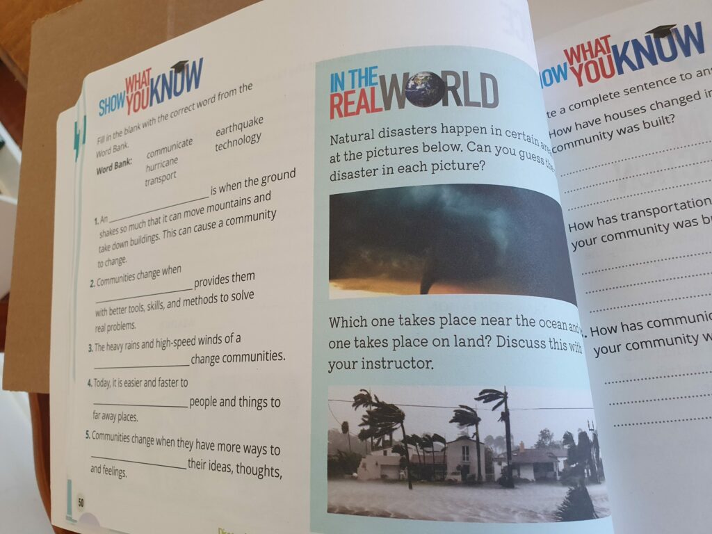 Discover Curriculum Show What You Know and 'In the Real World' section in the Social Studies subject.