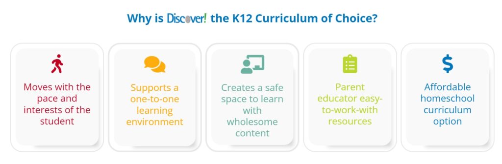 The advantages of the Discover curriculum for homeschoolers. A review.