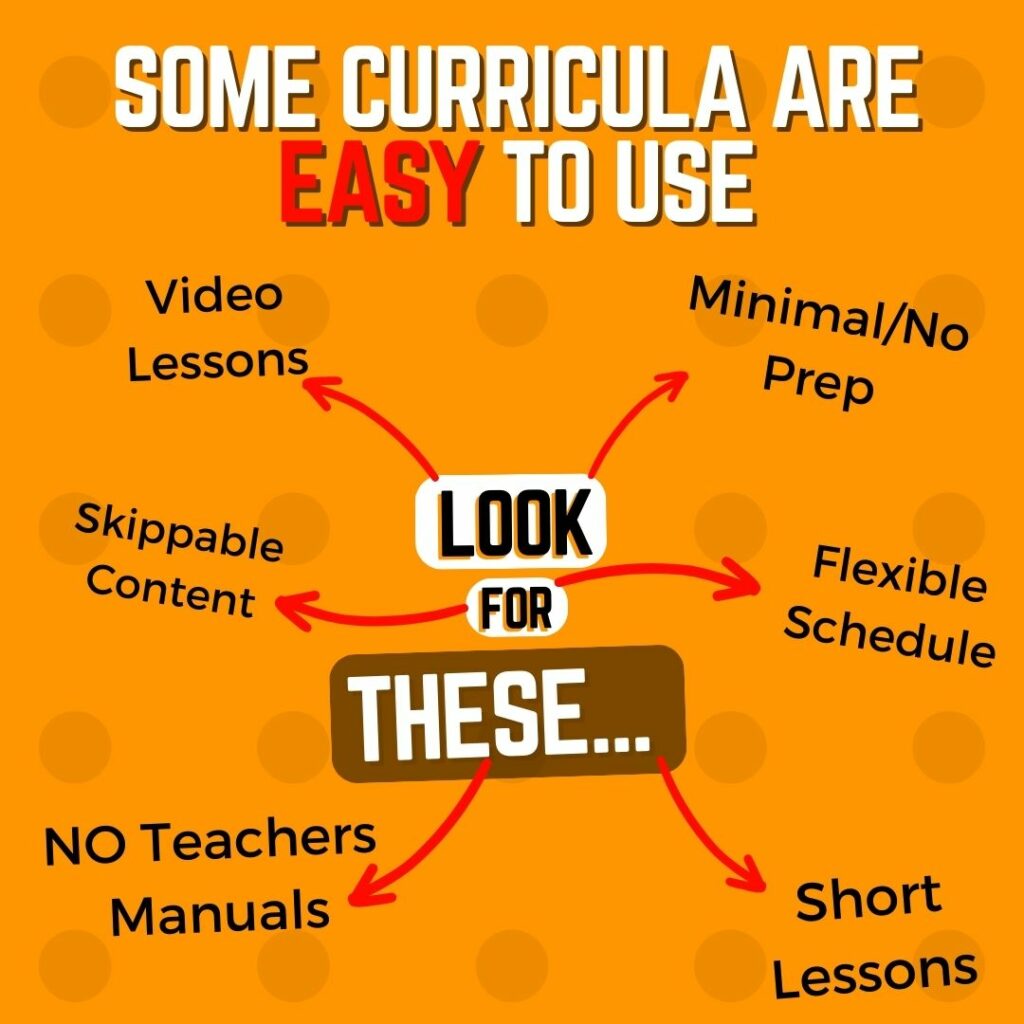 Some curriculum are easier to use than others. Look for these things. 
