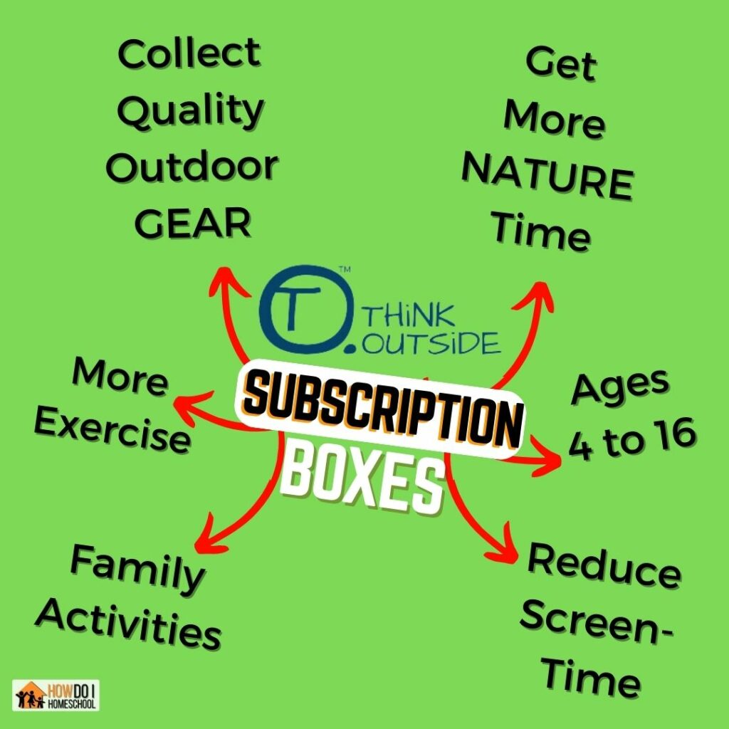This Think Outside the Box Monthly Subscription review covers the quality outdoor gear, getting more nature time, for ages 4 to 16, reduced screentime, family activities and more exercise.