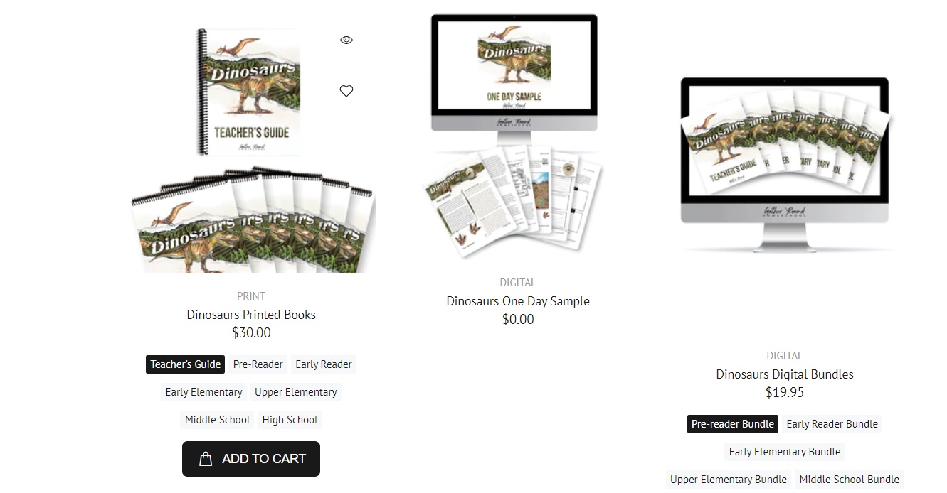 Gather Round Dinosaur homeschool curriculum.