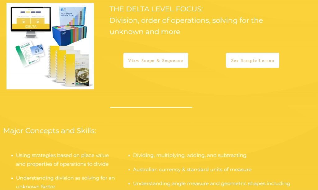 Math U See Delta Level Focuses on Teaching Australian Currency.