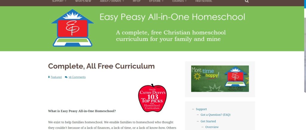 Easy Peasy is a free homeschool curriculum that is printable.