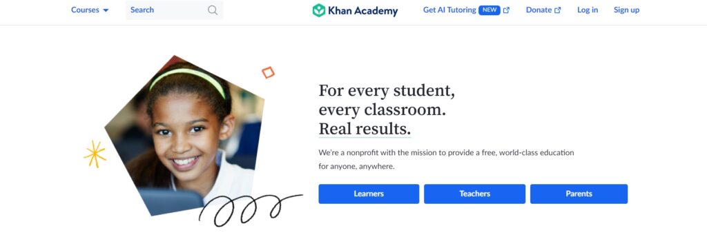 Khan Academy is another free program you can use if you are wanting more online lessons for homeschoolers.