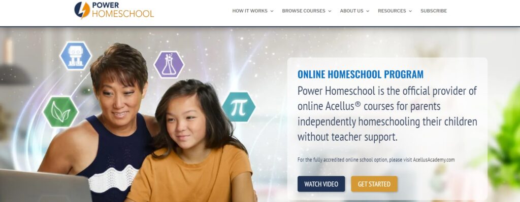 Power Homeschool is an online homeschool program that is secular. It is not fully accredited like Acellus Academy.