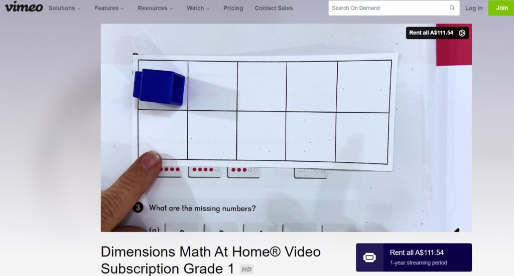 Singapore Math uses teacher led videos for online training.