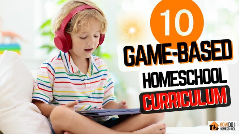 These 10 game based homeschool curriculum options show you online video game curriculum and offline paper-based games with physical manipulatives.