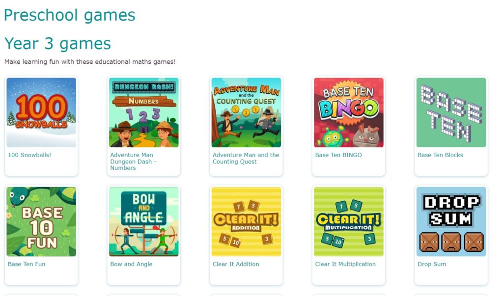 Year 3 online learning games for game based homeschool curriculum by IXL