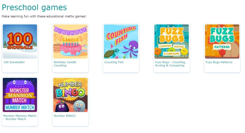 Online learning games for preschool by IXL