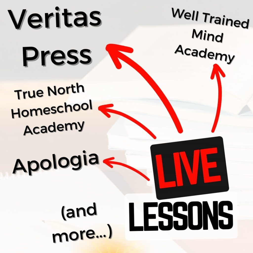 What are your options for LIVE Online Homeschool Classes There are many unaccredited and accredited options like Veritas Press, Connections Homeschool, Apologia, True North Homeschool Academy and more. 