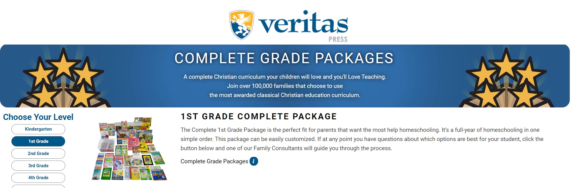 Veritas Press offer complete grade packages.